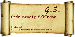 Grünzweig Sándor névjegykártya